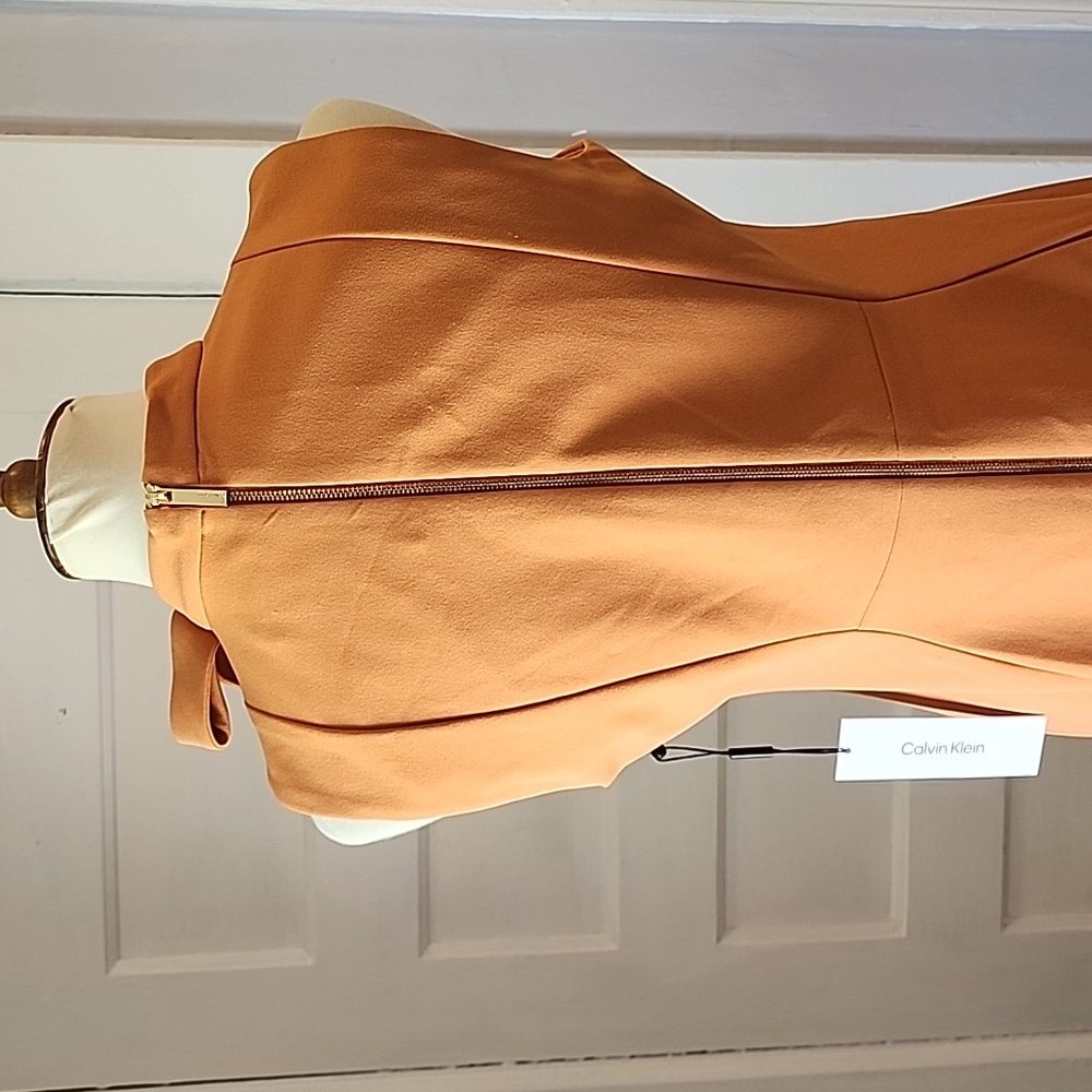 NWT Calvin Klein Sleeveless Bow Neck Sheath Dress, Size 8 - Picture 5 of 14